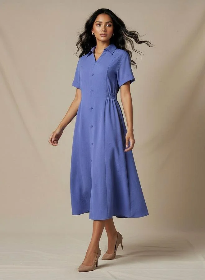 سبلاش فيڤ فستان ميدي بتصميم قميص بفتحة أمامية